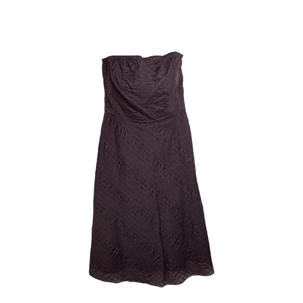 J Crew Womens Strapless Chocolate Dark Fairy Dress Petite 0 Textured 100% Cotton
